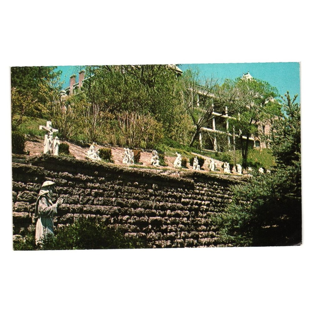 Vintage Postcard St Elizabeths Catholic Church Eureka Springs Arkansas Cross